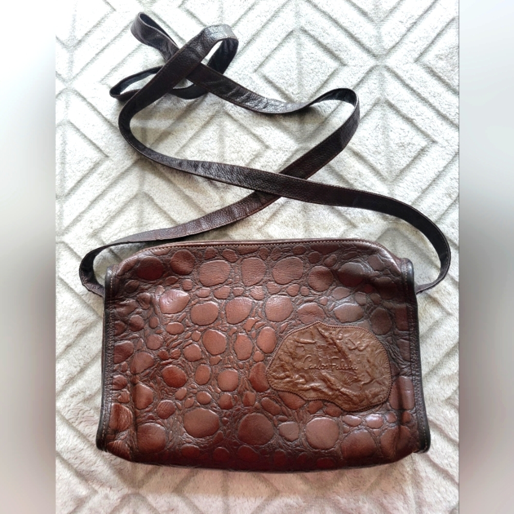 Carlos Falchi Embossed Leather Bag